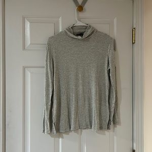 Gray and White Faux Turtleneck